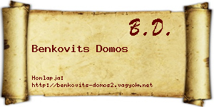 Benkovits Domos névjegykártya
